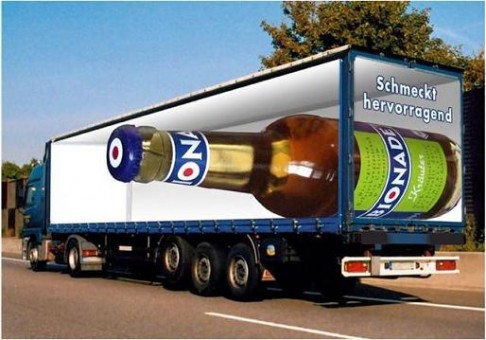 ilusion optica camion cerveza