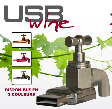 Grifo USB para descargar vino